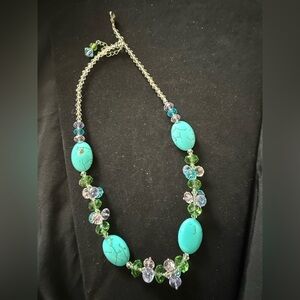 Women’s Turquoise and pink adjustable necklace